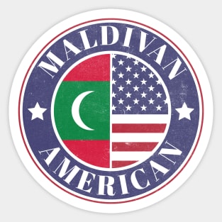 Proud Maldivan-American Badge - Maldives Flag Sticker